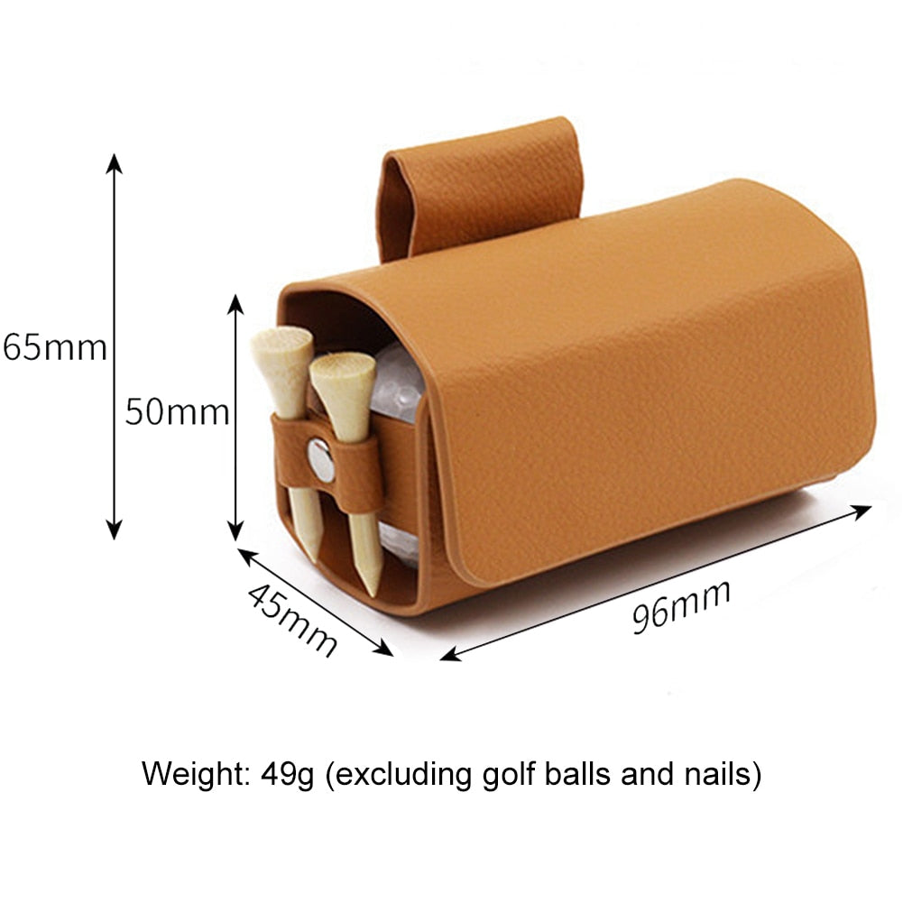 Leather Golf Ball Container Mini Pocket