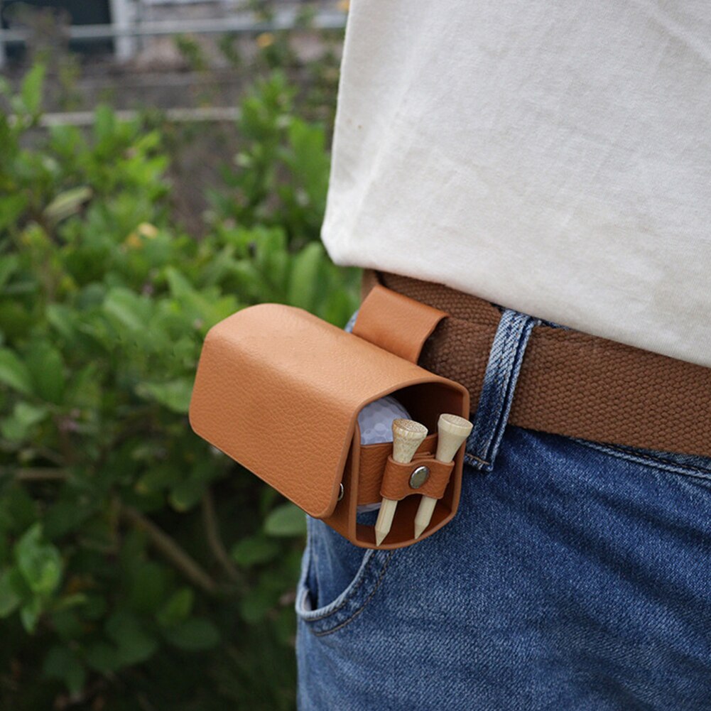 Leather Golf Ball Container Mini Pocket