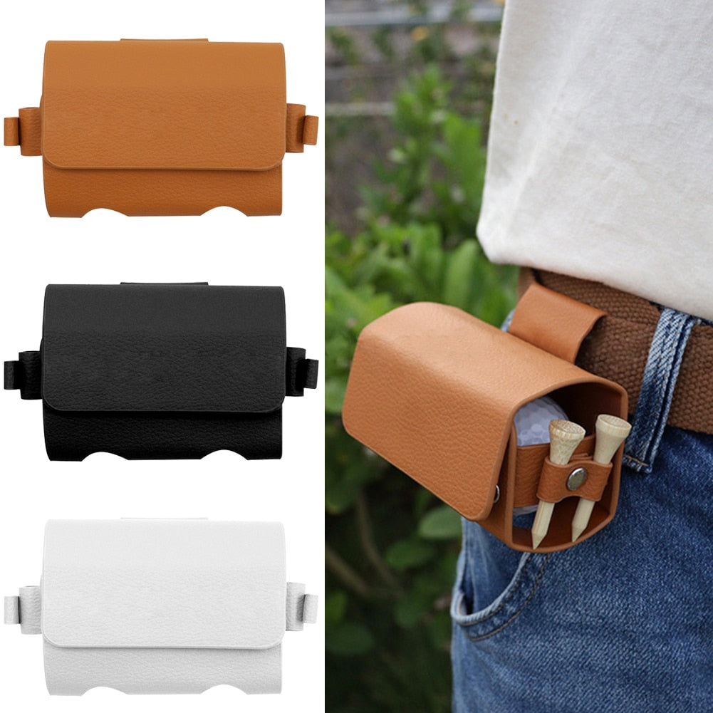 Leather Golf Ball Container Mini Pocket